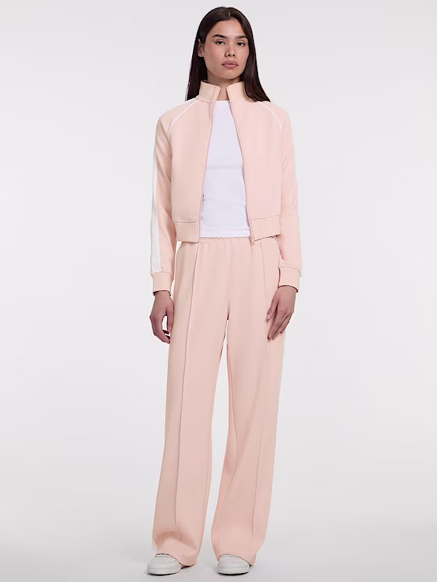 Full zip sweatshirt with contrasting bands - GUESS