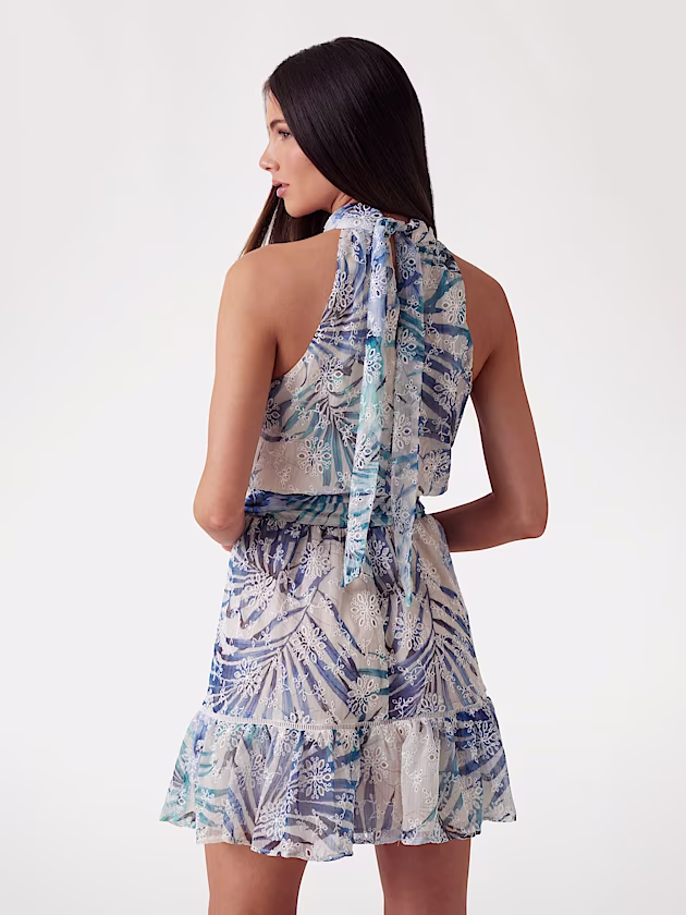 Fit-and-flare chiffon mini dress - GUESS