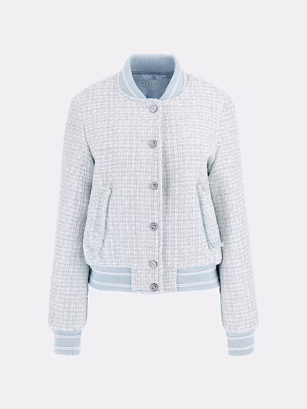 Padded tweed bomber jacket - GUESS