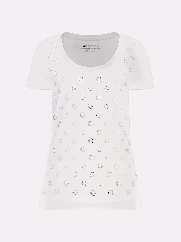 Rhinestones G logo t-shirt - GUESS