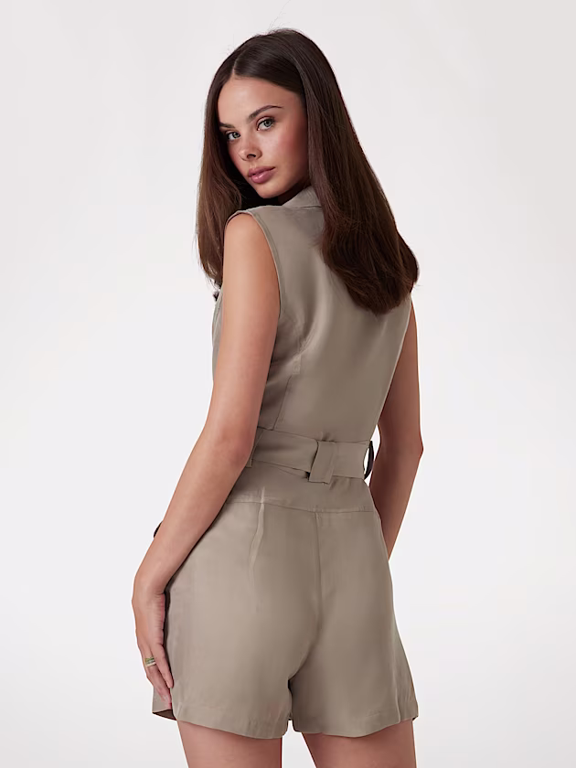 Cupro-blend twill romper - GUESS