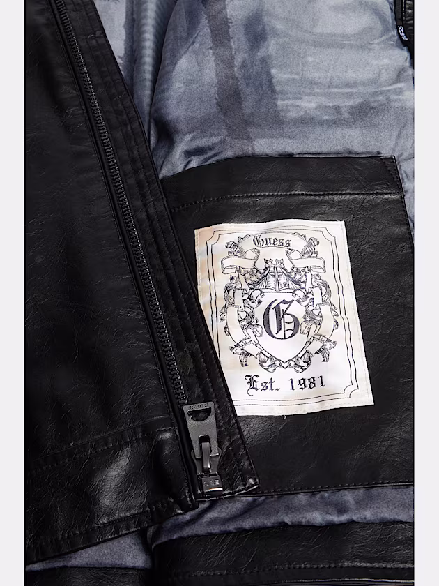 Faux-leather biker jacket - GUESS