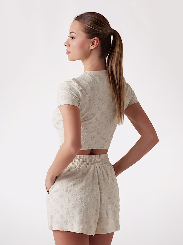 Peony and 4G logo crop top - GUESS