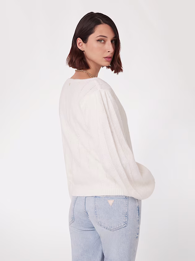 V neck wool blend sweater - GUESS