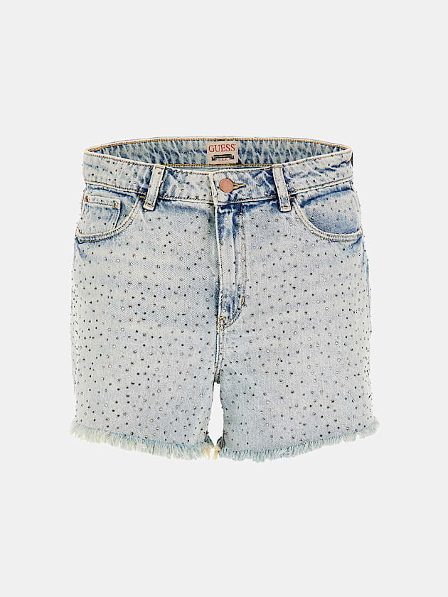 Rhinestone embellished denim shorts - GUESS