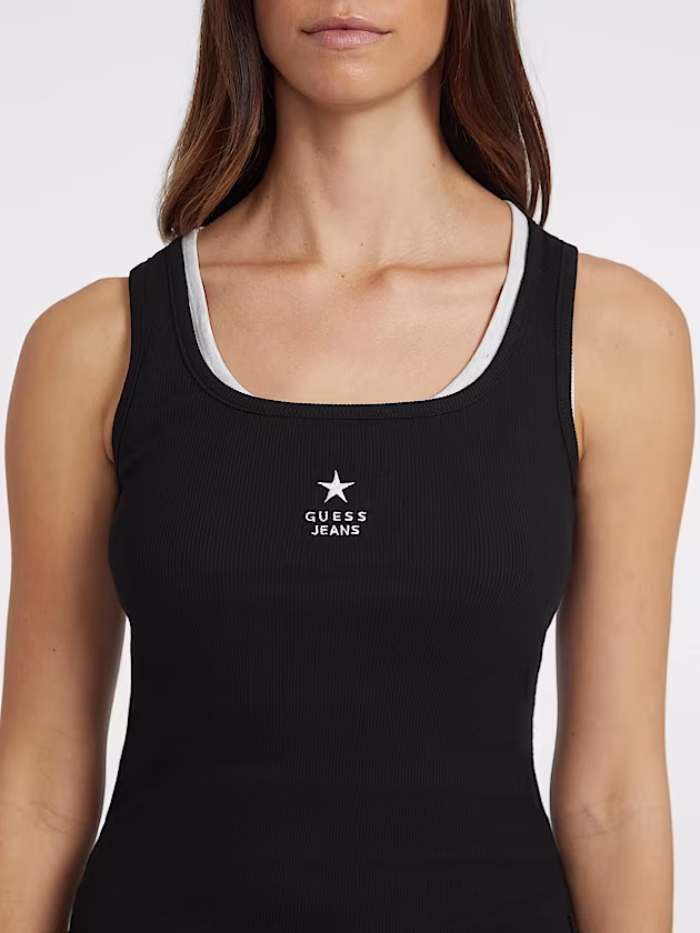 Slim Embroidered Star Tank - GUESS
