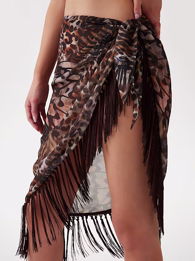 Fringed wrap pareo - GUESS