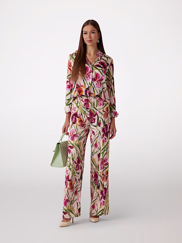 Marciano floral-print wide-leg pants - GUESS