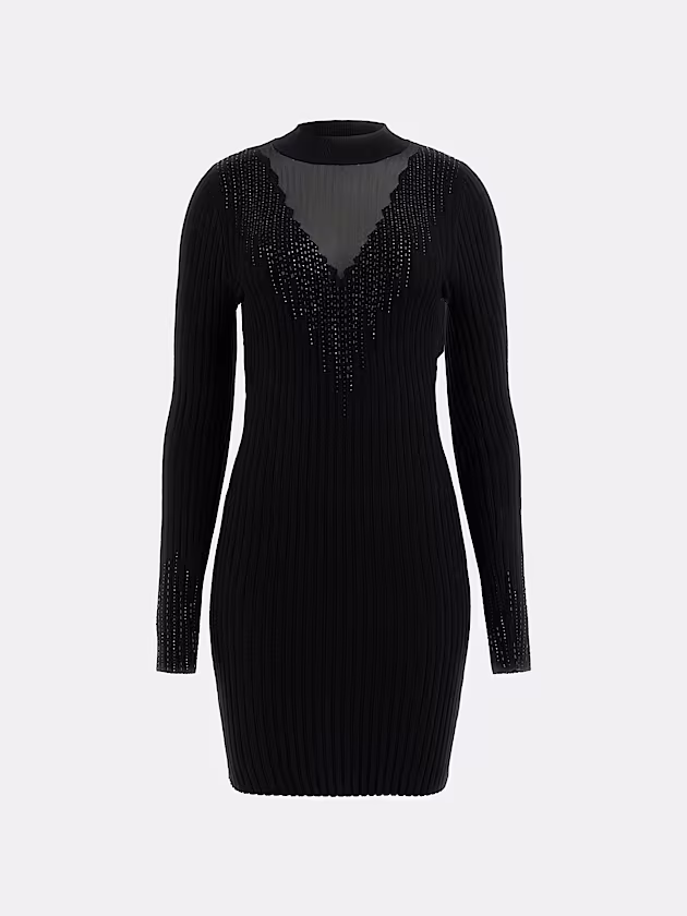 Ribbed bodycon mini sweater dress - GUESS