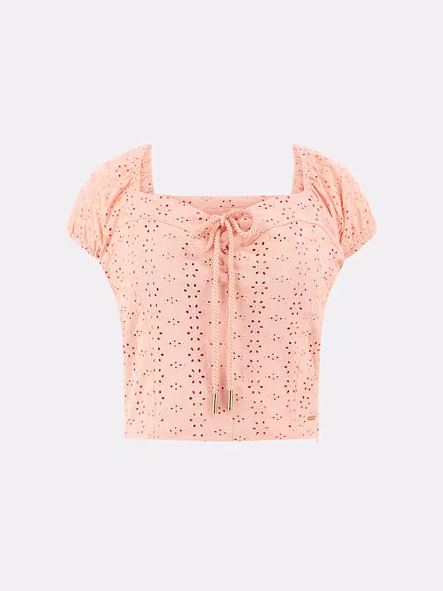 Broderie anglaise crop top - GUESS