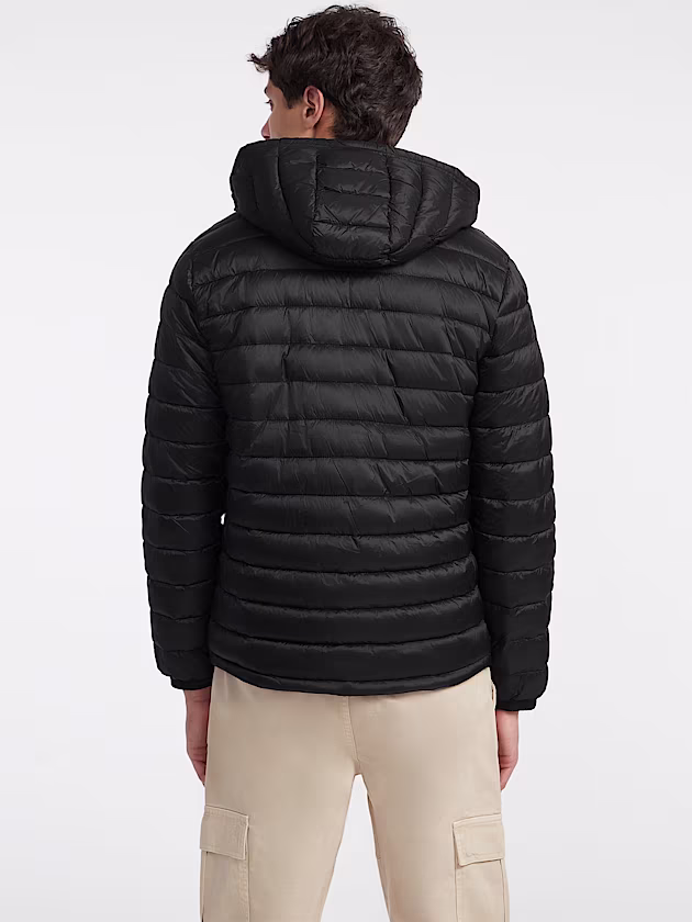 Nylon Hooded Puffer Jacket - GUESS