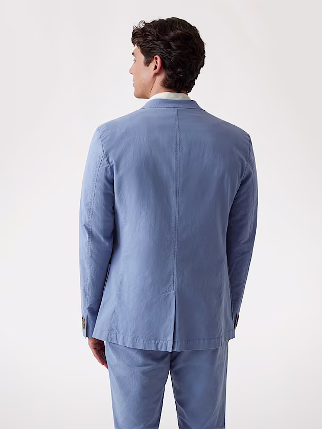 Linen-blend single-breasted blazer - GUESS