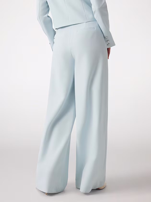 Pleated wide-leg crepon pants - GUESS
