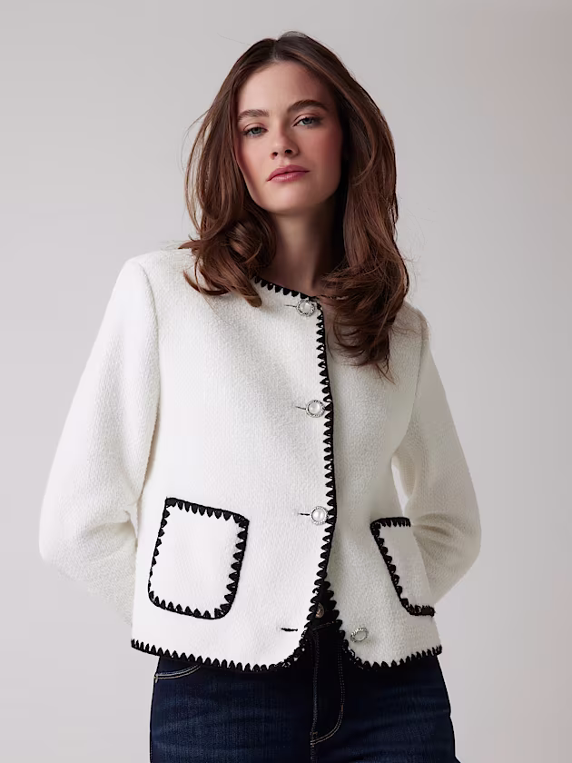 Twill jacket with contrast stitching - GUESS