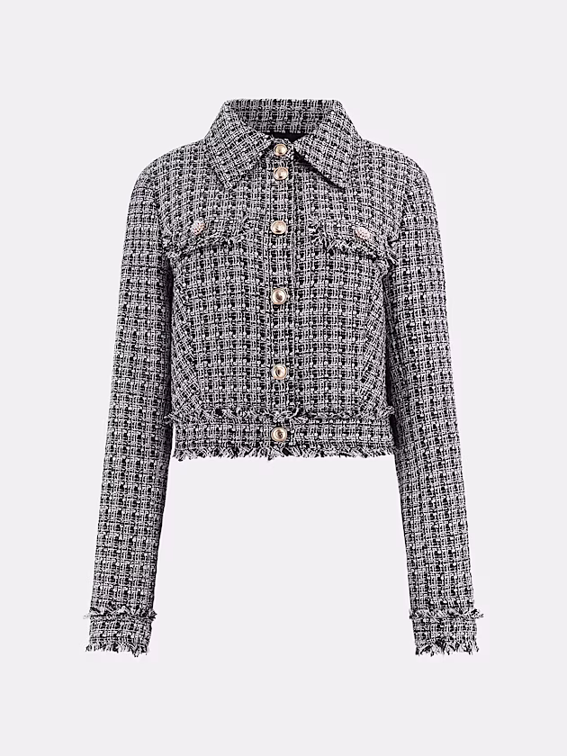 Cropped tweed jacket - GUESS