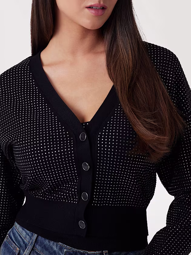 Cropped sweater cardigan - GUESS