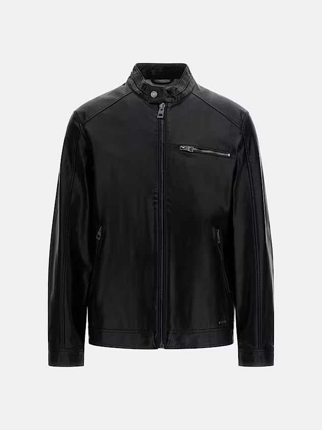 Faux-leather biker jacket - GUESS
