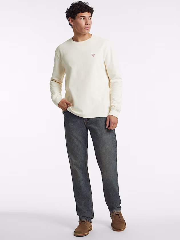 Waffle-Knit Mini Triangle Long-Sleeve Tee - GUESS