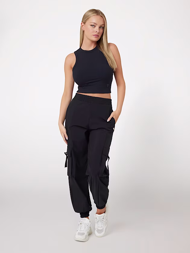 Rib knit crop tank top - GUESS