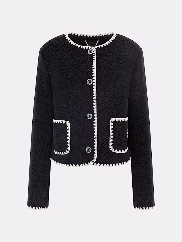 Twill jacket with contrast stitching - GUESS