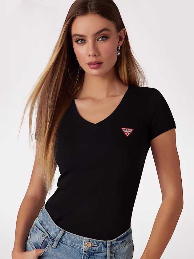Small triangle logo stretch t-shirt - GUESS