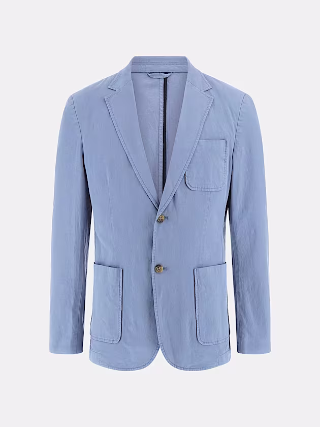 Linen-blend single-breasted blazer - GUESS