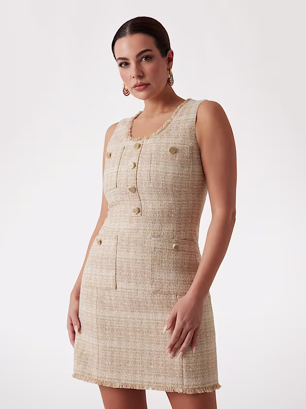 Marciano tweed bodycon mini dress - GUESS