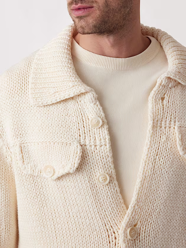 Button-up trucker sweater jacket - GUESS