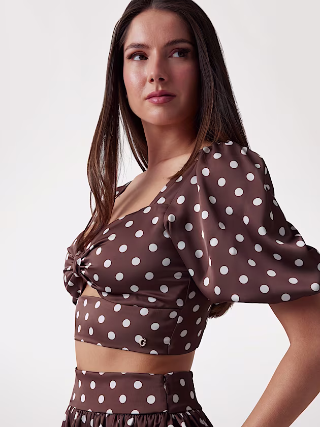 Polka dot top with bow - GUESS