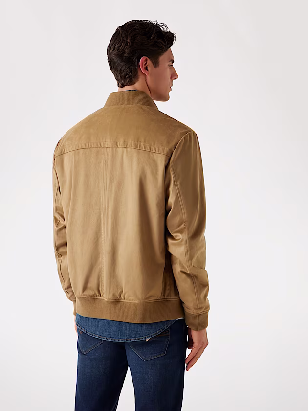 Faux-suede bomber jacket - GUESS