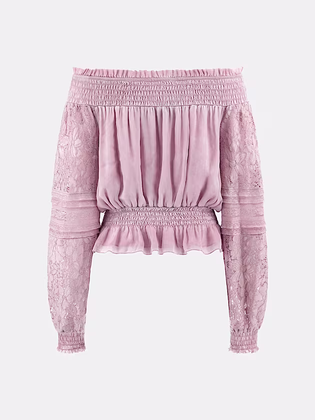 Silk-blend off-shoulder top - GUESS