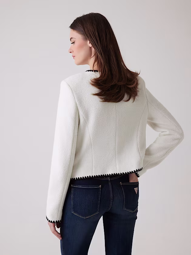 Twill jacket with contrast stitching - GUESS