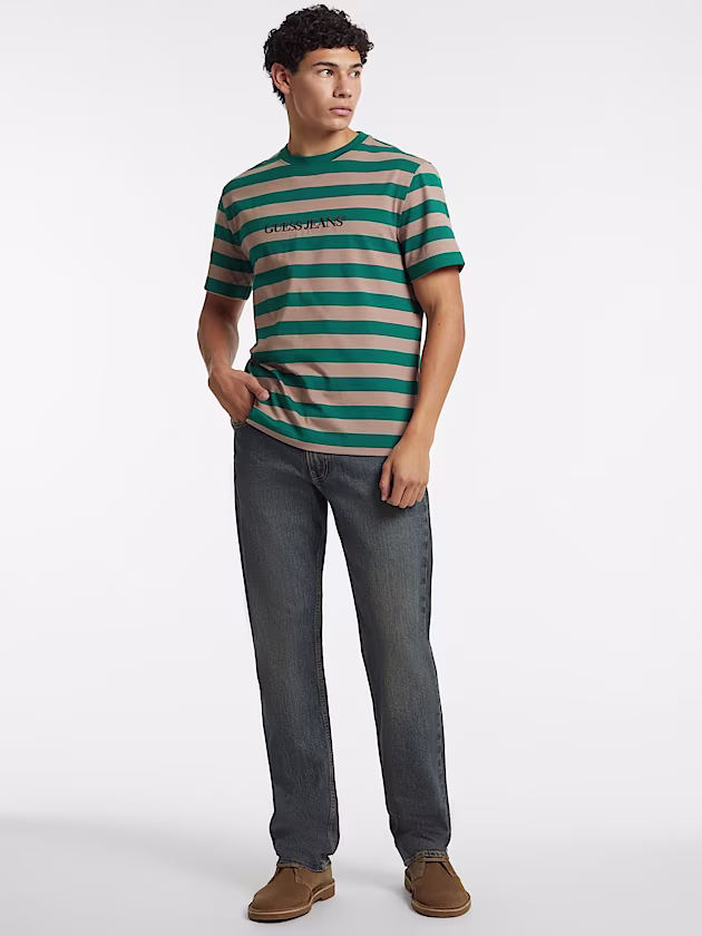 Striped Logo Tee - GUESS