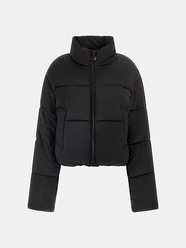 Rhinestone puffer jacket - GUESS