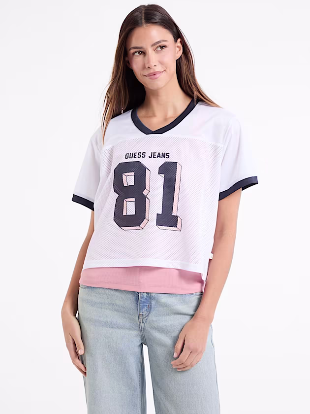 Boxy mesh t-shirt - GUESS