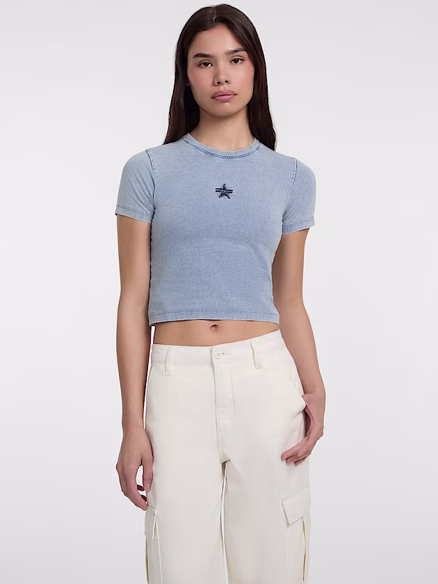 Cropped logo t-shirt - GUESS
