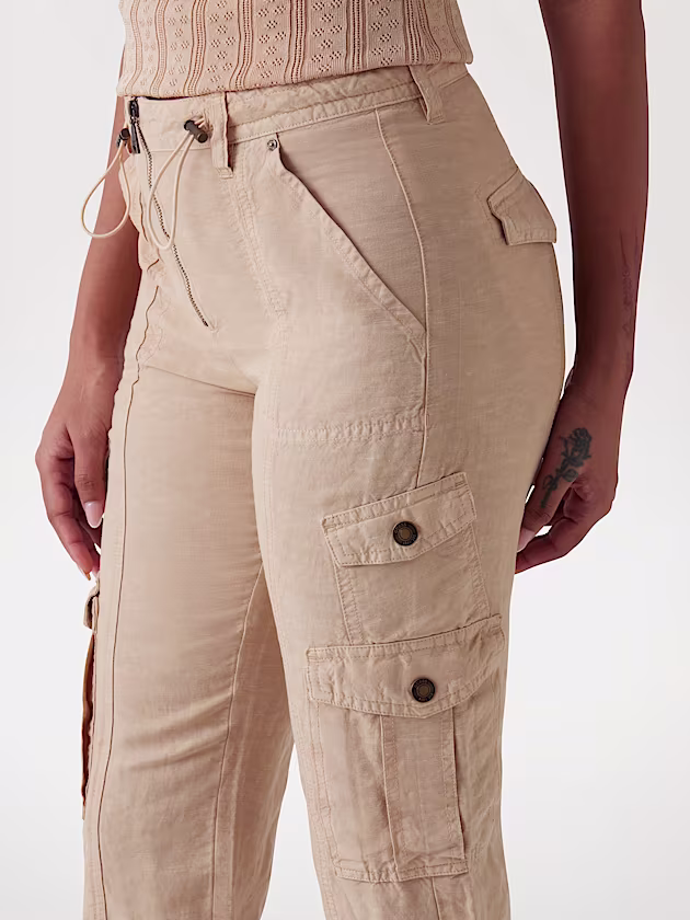 Linen blend capri pants - GUESS