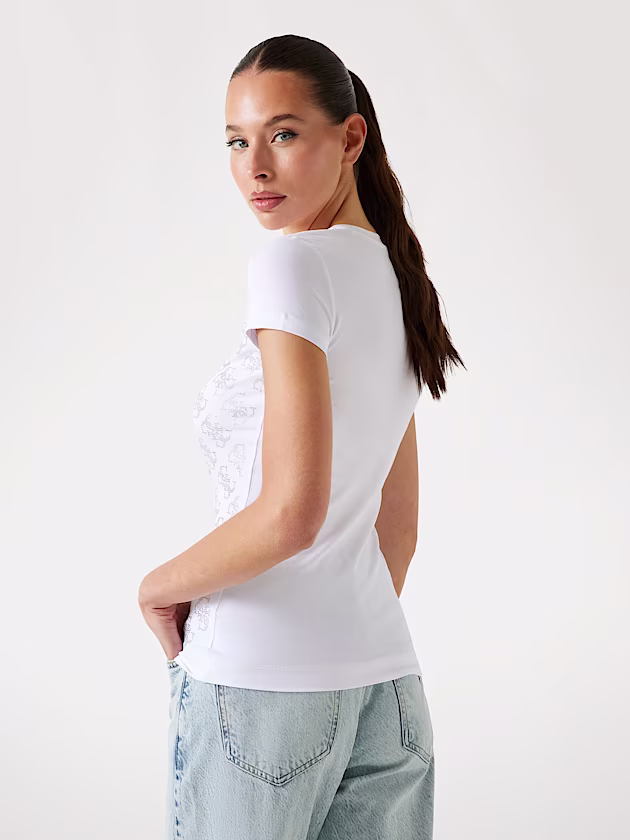 Rhinestones 4G logo t-shirt - GUESS