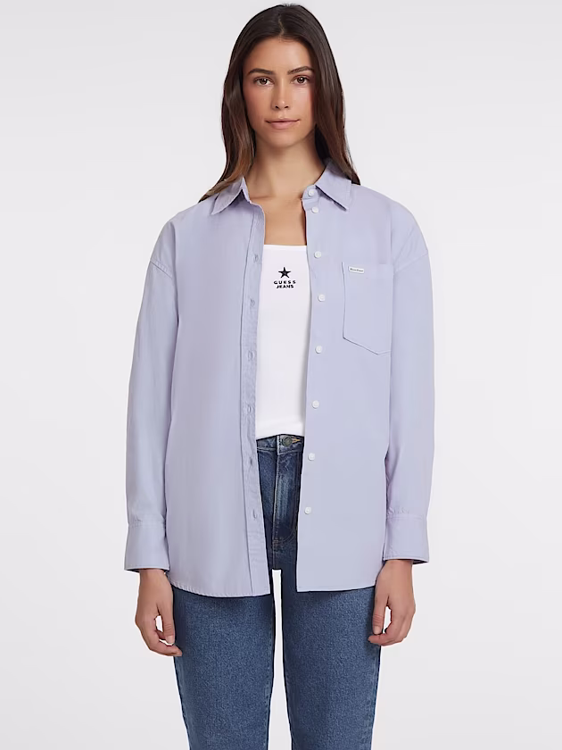 Oversized Long-Sleeve Pocket Shirt - GUESS