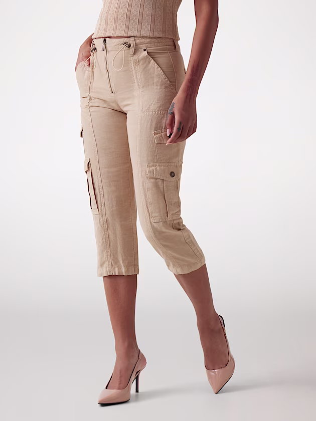 Linen blend capri pants - GUESS