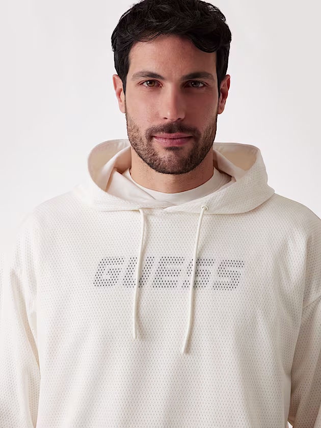 Mesh logo hoodie sweatshirt - GUESS