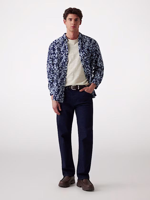Floral print linen shirt - GUESS