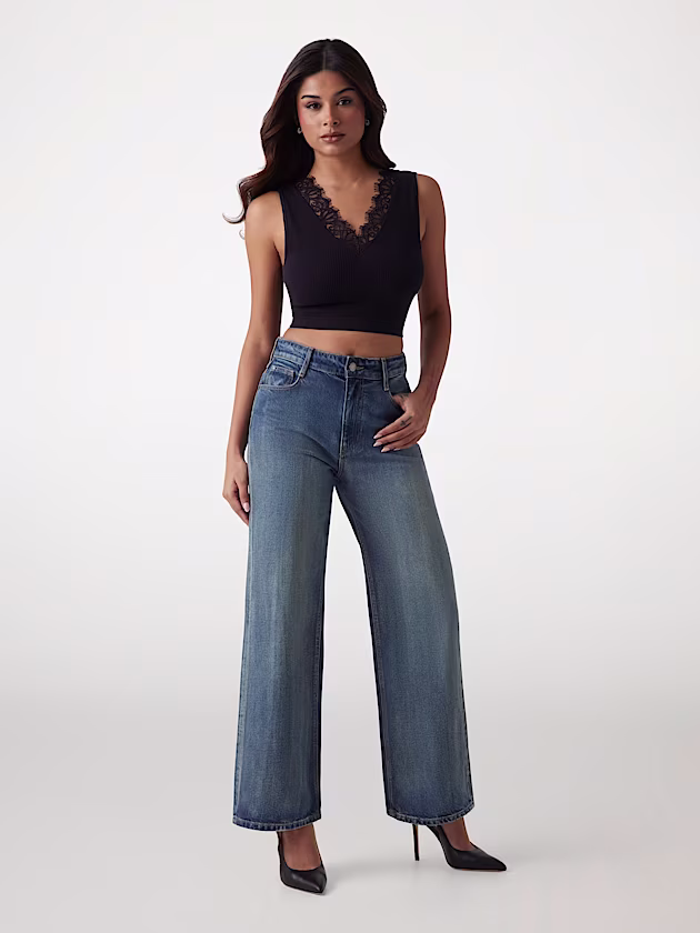 Lacy seamless cropped sweater - GUESS