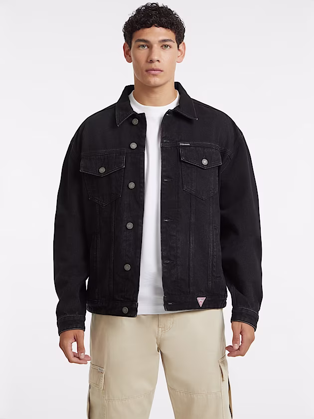 Oversized Denim Trucker Jacket - GUESS