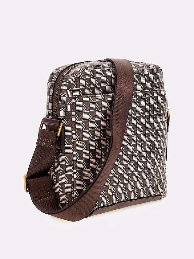Torino geometric-print crossbody bag - GUESS