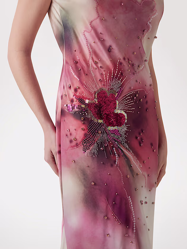 Marciano long floral-print dress - GUESS