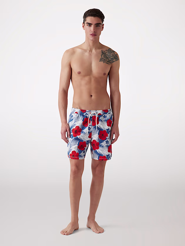Floral-print swim trunks - GUESS