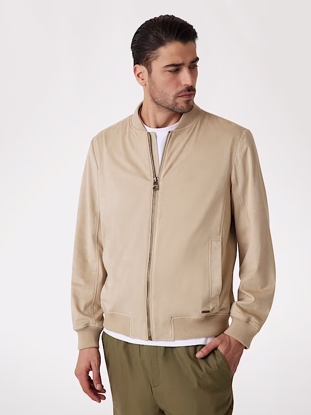 Faux-suede bomber jacket - GUESS