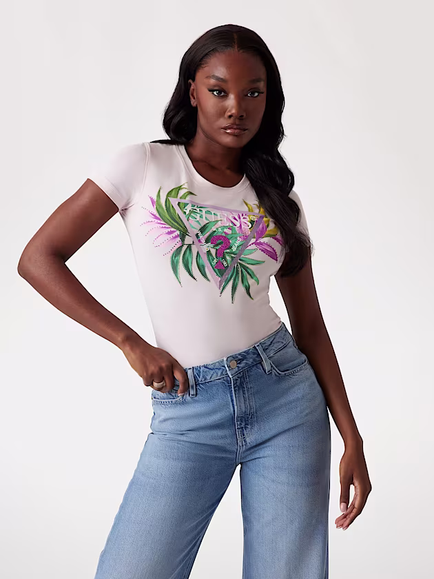 Slim-fit triangle logo T-shirt - GUESS