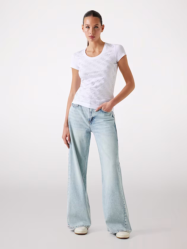 Rhinestones 4G logo t-shirt - GUESS